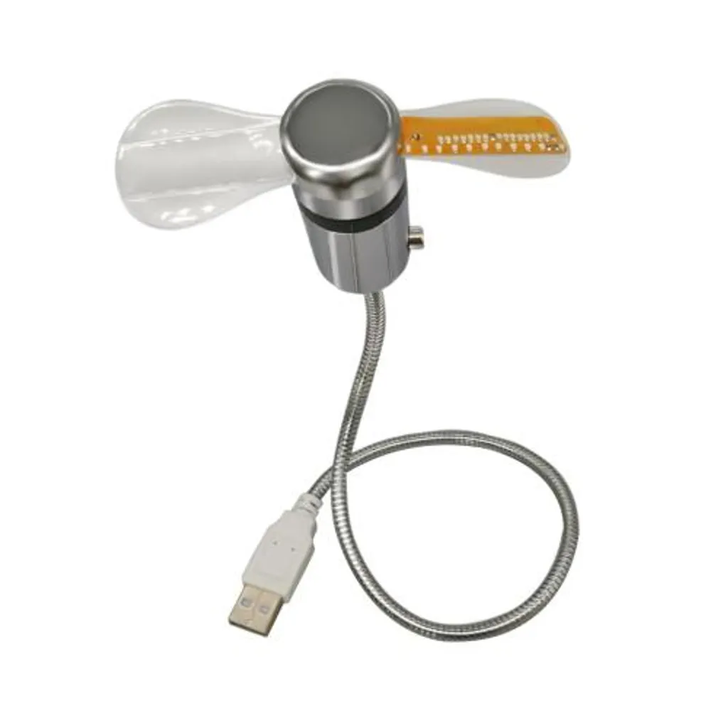 Flexibler Lüfter, LED-Uhrenlüfter mit Temperatur, tragbarer Desktop-Mehrzweck-Schwanenhalsventilator, USB-Uhrenventilator für Gadgets,
